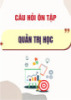Câu hỏi ôn tập học phần Quản trị học