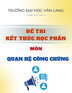 Đề thi kết thúc học phần học kì 2 môn Quan hệ công chúng năm 2024-2025