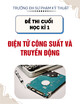 Đề thi cuối học kì 1 môn Điện tử công suất và truyền động năm 2025-2026
