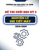 Đề thi cuối kì học kỳ II năm học 2019-2020 môn Nguyên lý – Chi tiết máy có đáp án